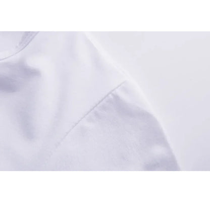 Women's Cute Cat Print Round Neck Short Sleeve Casual T-Shirt White Short Sleeve with Unique Cat Print Clothing Tee Female Tops
