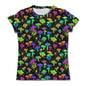 Kids' Fun Cat Graffiti Graphic T-shirt Summer Casual Short Sleeve Girl Loose T shirts 3-12Y Boys 3D Printed Clothing Cartoon Top