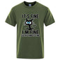 Men's High Quality T-shirt 100% Cotton Funny Cool Cat Printed T-shirt Casual Men's Short Sleeve T-shirt for Men T-Shirt Male Top