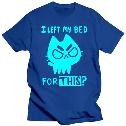 Brand Men T-shirt Funny Cat Print Men Tshirts Casual O-neck Men Shirts Streetwear Luminous Men Oversized T-shirt Male Tees Tops