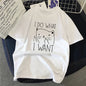 Women T Shirt Cartoon Cat Group Printed T-Shirt Casual Short Sleeve Couples T-Shirt Funny Cat Streetwear Large-sized T-shirt