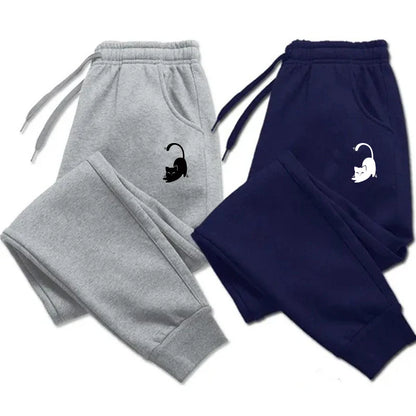 Cat Printed 2025 Autumn And Winter Men Pants New Clothing Casual Trousers Sport Jogging Tracksuits Sweatpants PantsStreetwear
