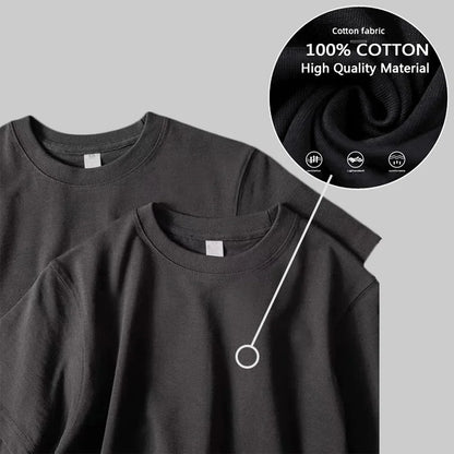 Cute Kitten Cat Play Games Print Avant-garde Fashion Trend Loose Cotton Round Neck Short Sleeve Men's T-shirt Korean Clothing