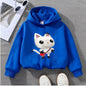 Cute Cartoon Cat Print Kids Sweatshirt Adorable Long-Sleeve Top for Boys Girls Comfortable Casual Wear