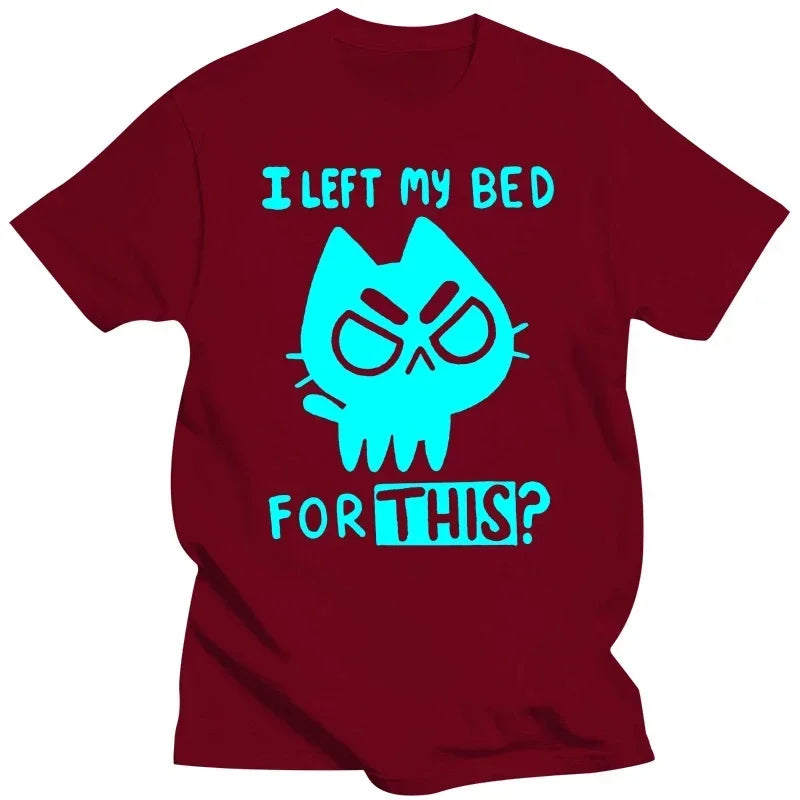 Brand Men T-shirt Funny Cat Print Men Tshirts Casual O-neck Men Shirts Streetwear Luminous Men Oversized T-shirt Male Tees Tops