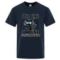 Men's High Quality T-shirt 100% Cotton Funny Cool Cat Printed T-shirt Casual Men's Short Sleeve T-shirt for Men T-Shirt Male Top