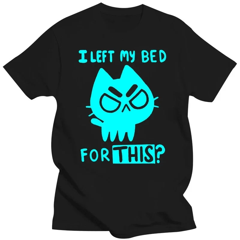 Brand Men T-shirt Funny Cat Print Men Tshirts Casual O-neck Men Shirts Streetwear Luminous Men Oversized T-shirt Male Tees Tops