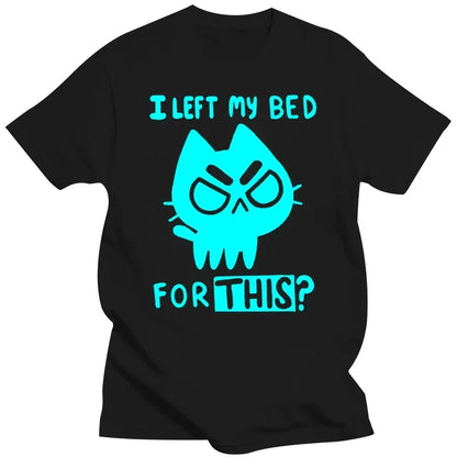 Brand Men T-shirt Funny Cat Print Men Tshirts Casual O-neck Men Shirts Streetwear Luminous Men Oversized T-shirt Male Tees Tops