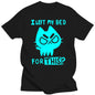 Brand Men T-shirt Funny Cat Print Men Tshirts Casual O-neck Men Shirts Streetwear Luminous Men Oversized T-shirt Male Tees Tops