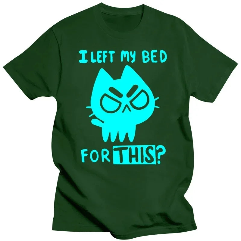 Brand Men T-shirt Funny Cat Print Men Tshirts Casual O-neck Men Shirts Streetwear Luminous Men Oversized T-shirt Male Tees Tops