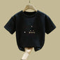 Cute Cat Design Childrens Short Sleeve T Shirt Summer Fashion Top for Girls Kids Clothes