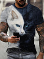 Funny Cartoon Cat Pattern T Shirt For Men Animal Graffiti 3D Printed T-Shirts Summer Casual Short Sleeve Tees Round Neck Tops