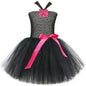 Black Cat Costume for Girls Carnival Party Fancy Dress Up Clothes Outfit Toddler Kids Halloween Tutu Dress Animal Kitty Costumes
