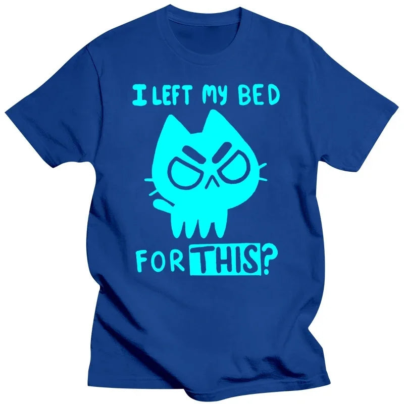 Brand Men T-shirt Funny Cat Print Men Tshirts Casual O-neck Men Shirts Streetwear Luminous Men Oversized T-shirt Male Tees Tops
