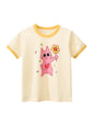 Kids Girls Clothes 100% Cotton Short Sleeve T-Shirts Bear Cat Cartoon Children Clothes 2 3 4 5 6 7 8 Years Kids Summer Clothing