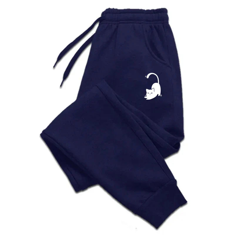 Cat Printed 2025 Autumn And Winter Men Pants New Clothing Casual Trousers Sport Jogging Tracksuits Sweatpants PantsStreetwear