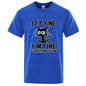 Men's High Quality T-shirt 100% Cotton Funny Cool Cat Printed T-shirt Casual Men's Short Sleeve T-shirt for Men T-Shirt Male Top