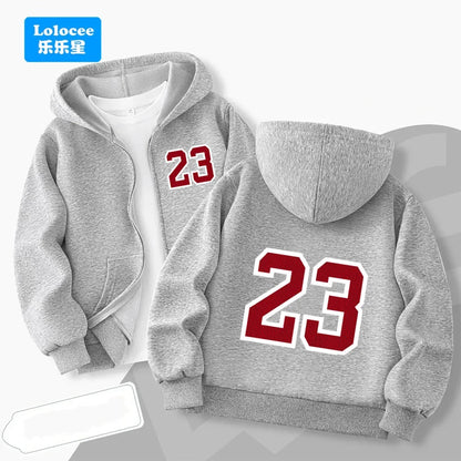Cute Black Cat Print Zip-up Jacket Spring Boys Hooded Sweatshirt Cartoon Zipper Coat Autumn Kids Outdoor Hoodie Clothing MKA1