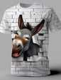 Funny Cat Tshirt For Men Graphic Short Sleeve T Shirts Harajuku Street Animal Personality Design 2025 Fashion Tee Tops Summer