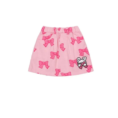 Children's Clothes 2025BE Knitwear Cardigan Skirts Baby Girls Autumn Winter Princess Bow Printed Dress Clothings KIDS AM Korean
