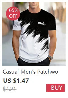 Men's Summer Fashion T-Shirt with Cool Cat 3D Print – Comfortable Polyester,Round Neck,Short Sleeves,Vibrant Casual Wear